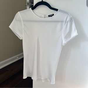 Express White Short Sleeve Fancy Women's Top
